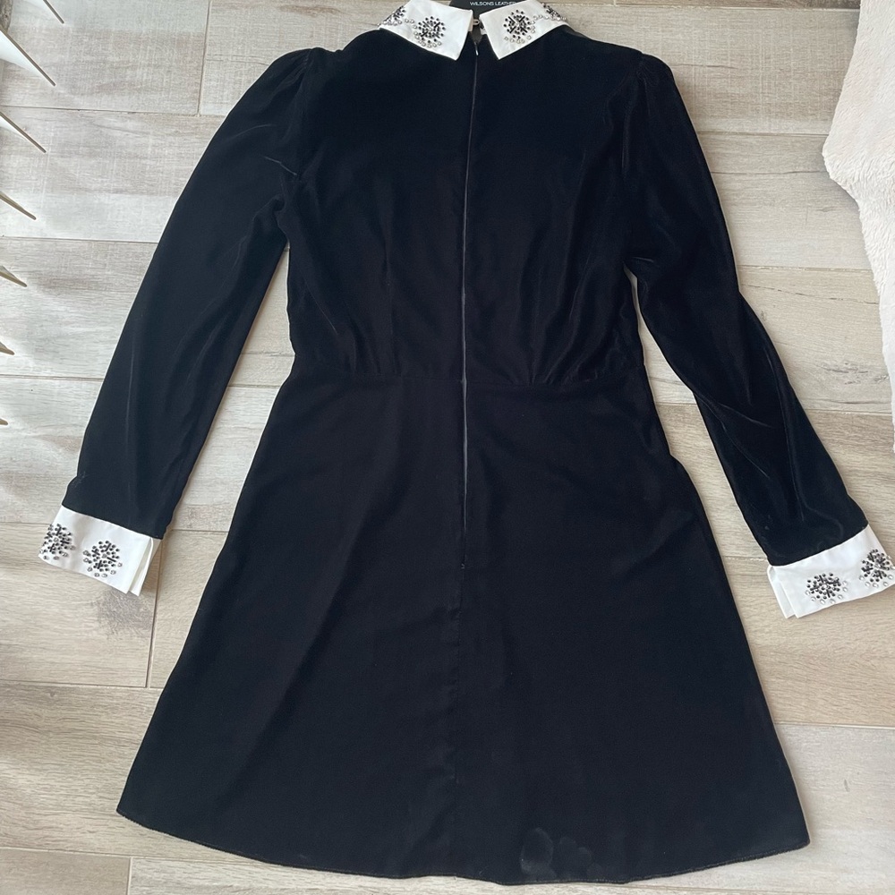 River Island Black Dress with Embroidered White Collar